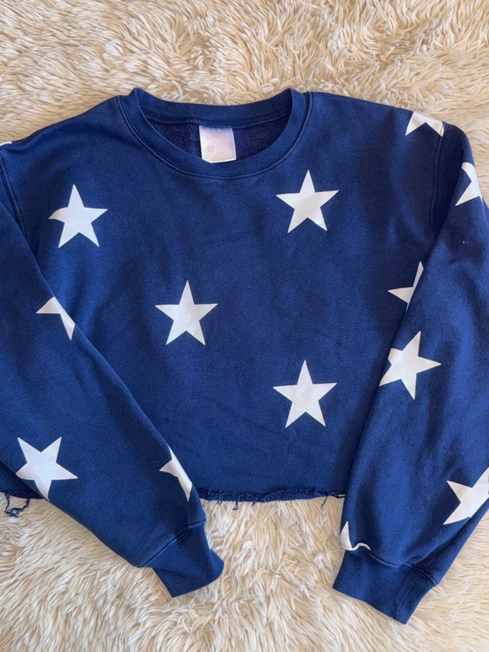 ⭐️ Starfit Navy Star Print Cropped Sweatshirt size small
